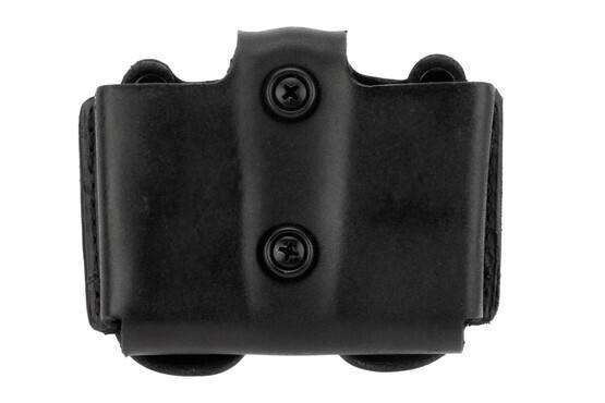 DeSantis double magazine pouch for P365 and Hellcat mags in black leather